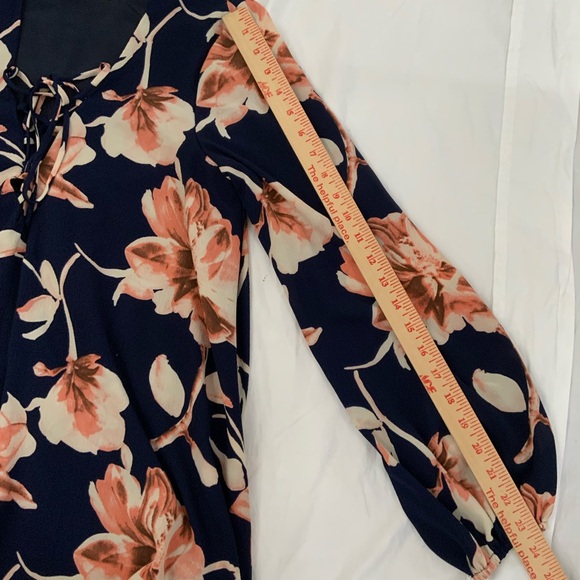Show Me Your Mumu Sz Small Thunder Bird Dress Floral Mini Navy Blue Pink Lined - Picture 13 of 14